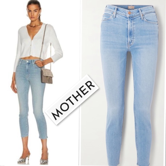 MOTHER Denim - MOTHER The Looker Crop High-Rise Jeans in Swimming Pool Sunday Size 26